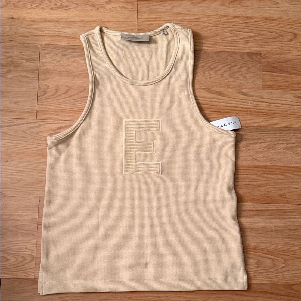 Essentials Cream Ribbed Tank Top